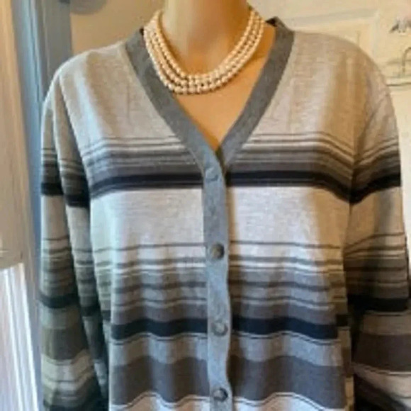Crossroads Color Block Casual Grannycore Sweater Cardigan Womens 2X (20W/22W) - Picture 5 of 5